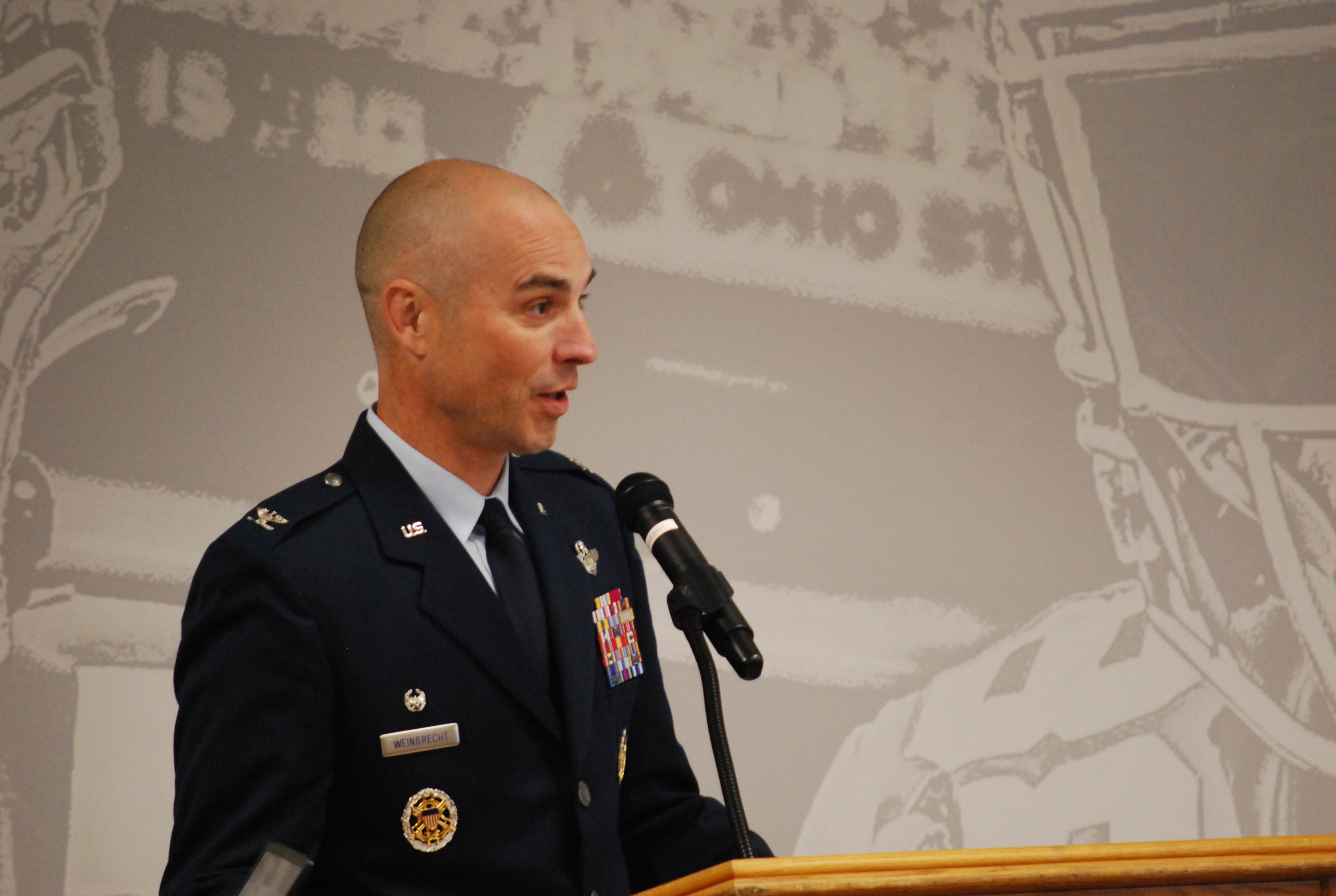 Commander Speaking at Commissioning