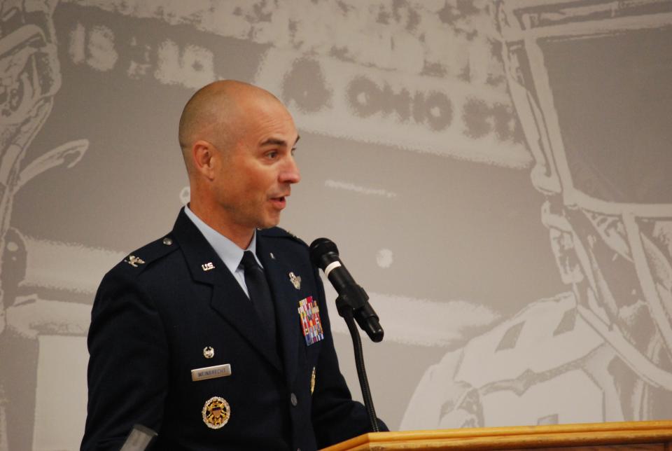 Commander Speaking at Commissioning