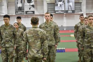 Cadets Standing In Formation at Lead Lab